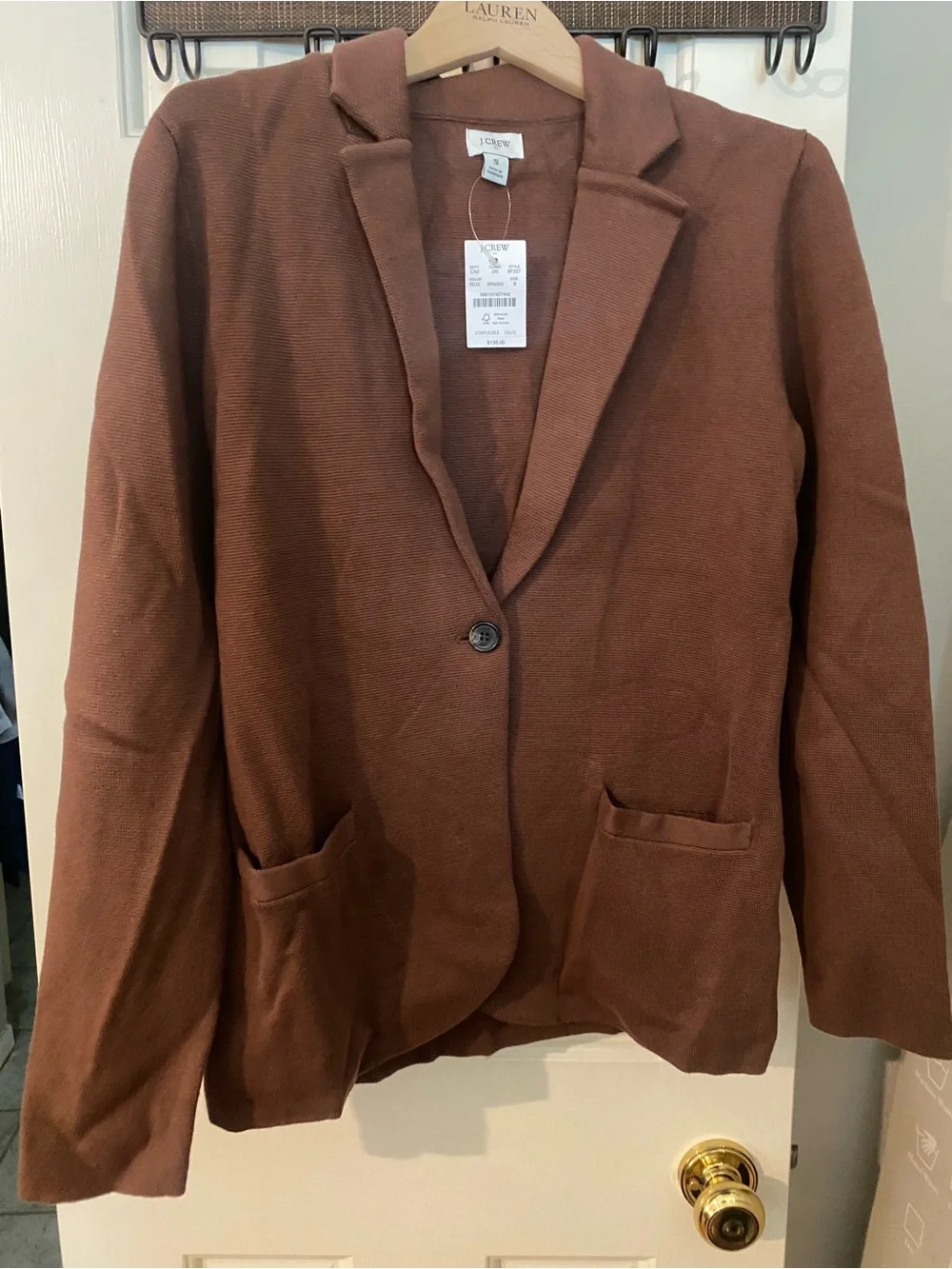J. Crew Rust Brown Knit Blazer